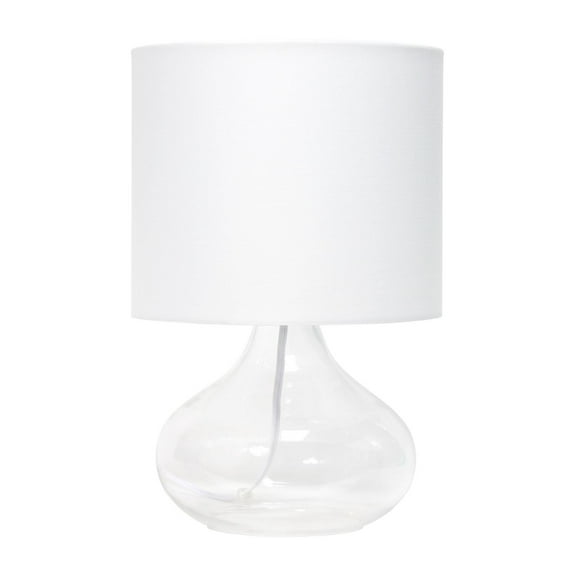 Mod Lighting and Decor Raindrop Table Lamp with Drum Shade - 13.5" - Clear and White