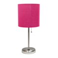 thumbnail image 1 of Mod Lighting and Decor Stick Lamp with USB Charging Port - 19.5" - Brushed Steel and Hot Pink, 1 of 9