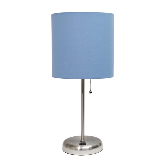 Mod Lighting and Decor Stick Lamp with USB Charging Port - 19.5" - Silver and Blue