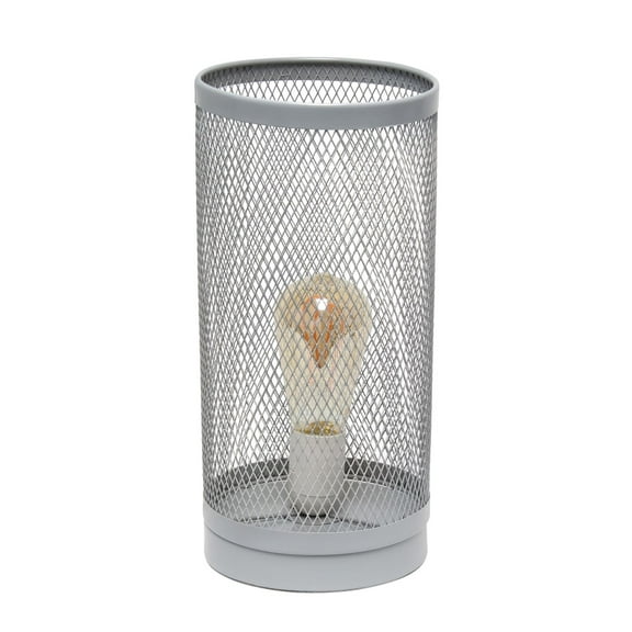 Mod Lighting and Decor Wired Mesh Cylindrical Table Lamp - 12.75" - Gray
