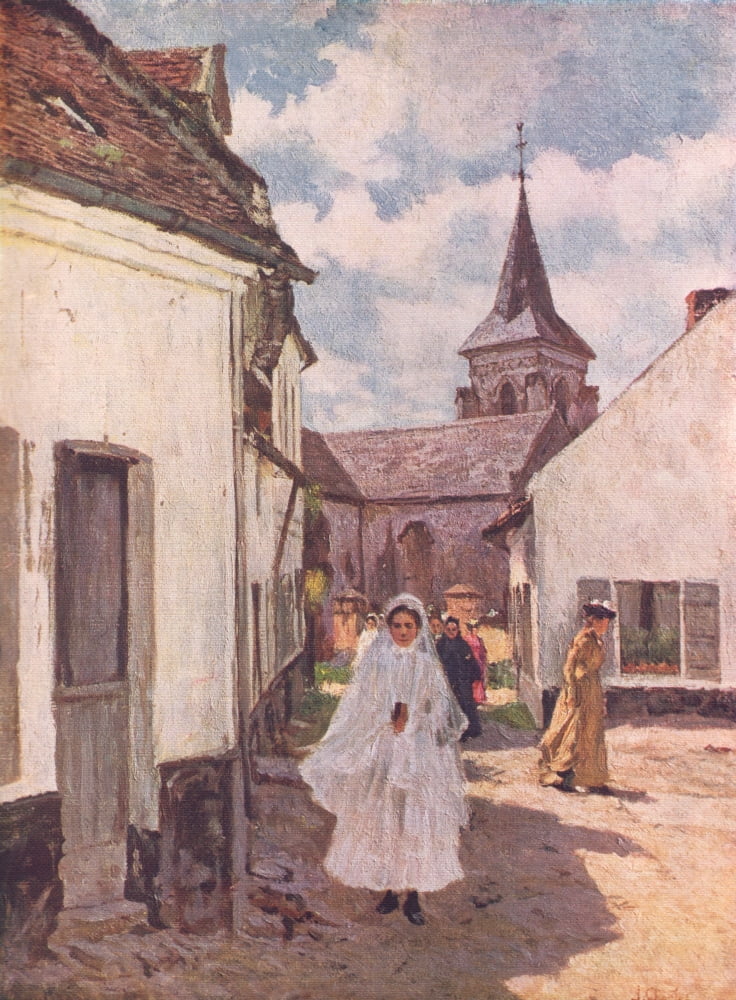 Mod Mast of Brit Art c1930 Return from First Communion Canvas Art - James Charles (18 x 24)
