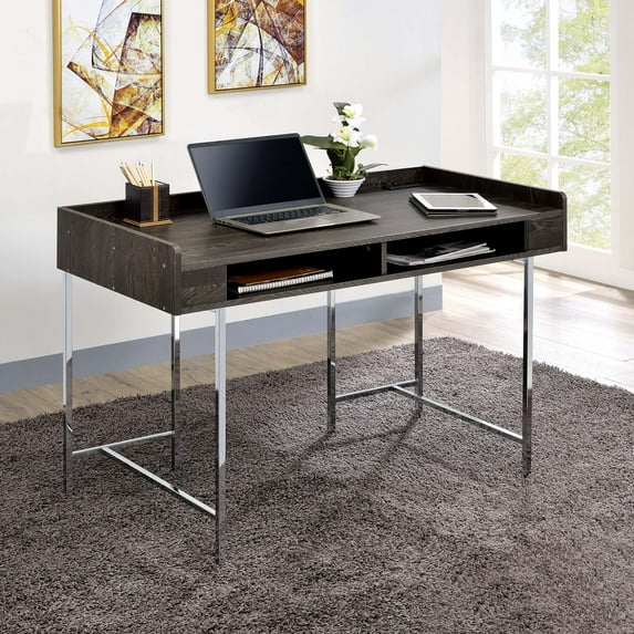 Mod Metal 47-inch Computer Office Writing Desk with USB, Brown