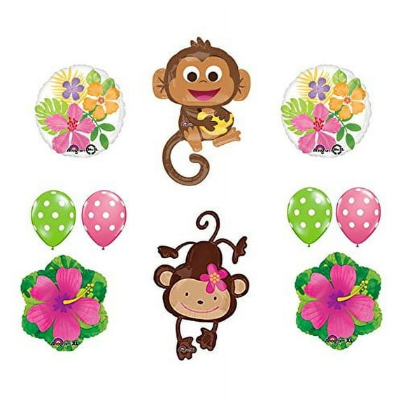 Mod Monkey Party Supplies Birthday or Gender Reveal Monkey Love Balloon Bouquet Decorations
