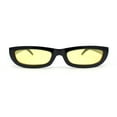 thumbnail image 1 of Mod Narrow Rectangular Luxury 20s Cat Eye Plastic Sunglasses Black - Yellow, 1 of 4