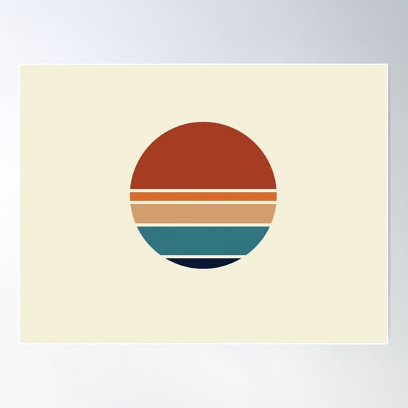 Mod Planet Rust And Orange Poster Wall Art, Modern Wall Decor For Living Room Bedroom, 8x12 UNFRAMED