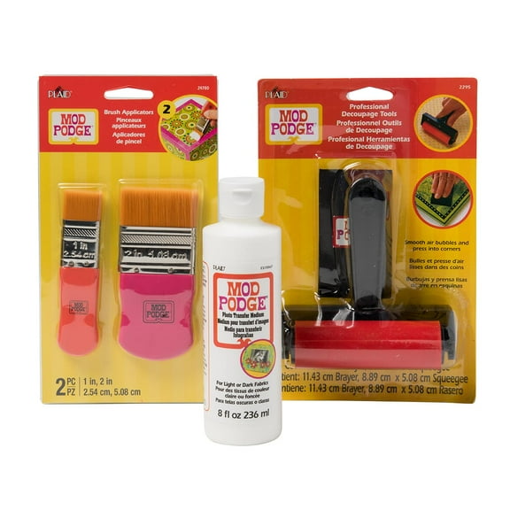 Mod Podge 5 Pc Photo Transfer Kit with Brushes, Brayer, Squeegee and 8 fl oz Photo Transfer Medium