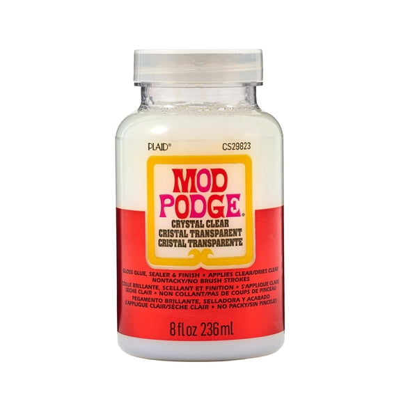 Mod Podge Crystal Clear Glue, Sealer, and Finish, Gloss Finish, 8 fl oz