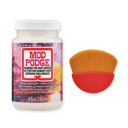 Mod Podge Diamond Top Coat Kit Including a Decoupage Brush, Set of 2