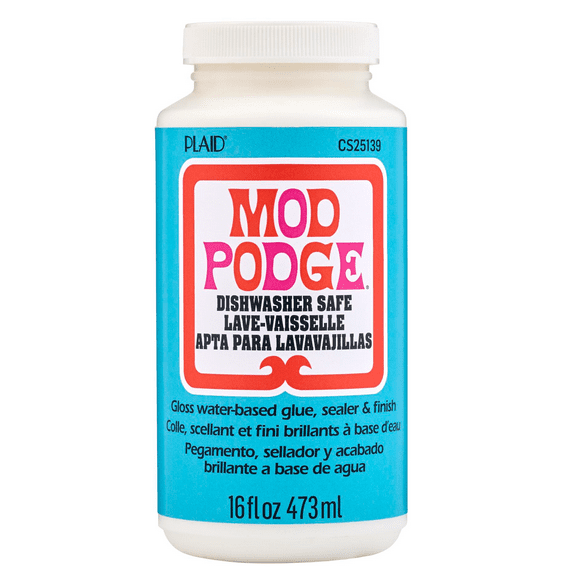 Mod Podge Dishwasher Safe Gloss Sealer, Glue and Finish, Clear, 16 fl oz
