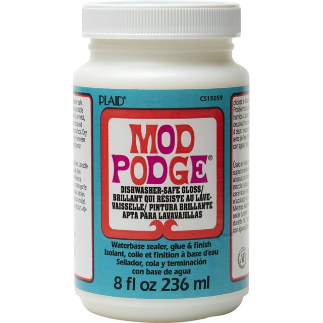Mod Podge Dishwasher Safe Gloss Sealer, Glue and Finish, Clear, 8 fl oz
