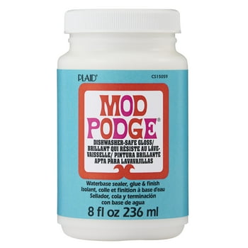 Mod Podge Dishwasher Safe Sealer, Glue, and Finish, Gloss Finish, Clear, 8 fl oz