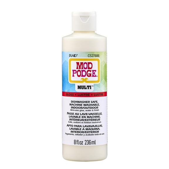 Mod Podge Gloss Multi-Surface All-in-One Glue, Sealer, and Finish, 8 oz Bottle, Quick Dry, Multi-Pack