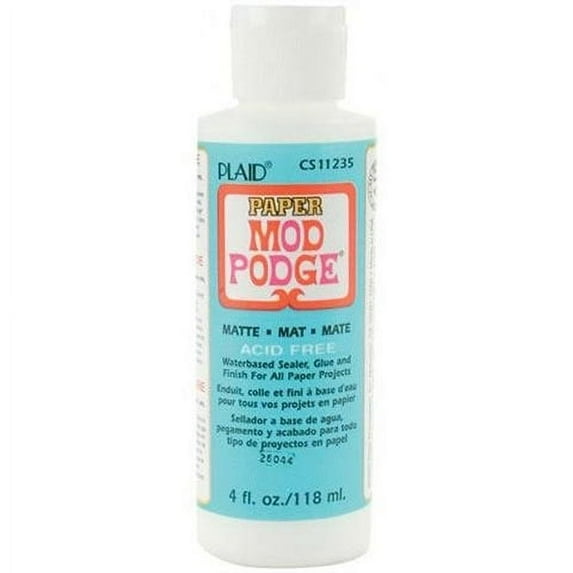 Mod Podge Matte Paper Finish and Glue, 4 fl oz, Quick-Drying