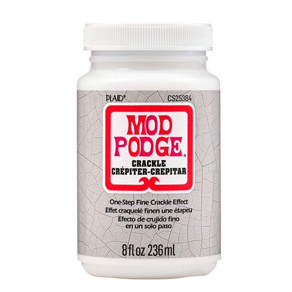 Mod Podge One-Step Fine Crackle Effect Medium, Decoupage Glue Top Coat, Clear, 8 fl oz