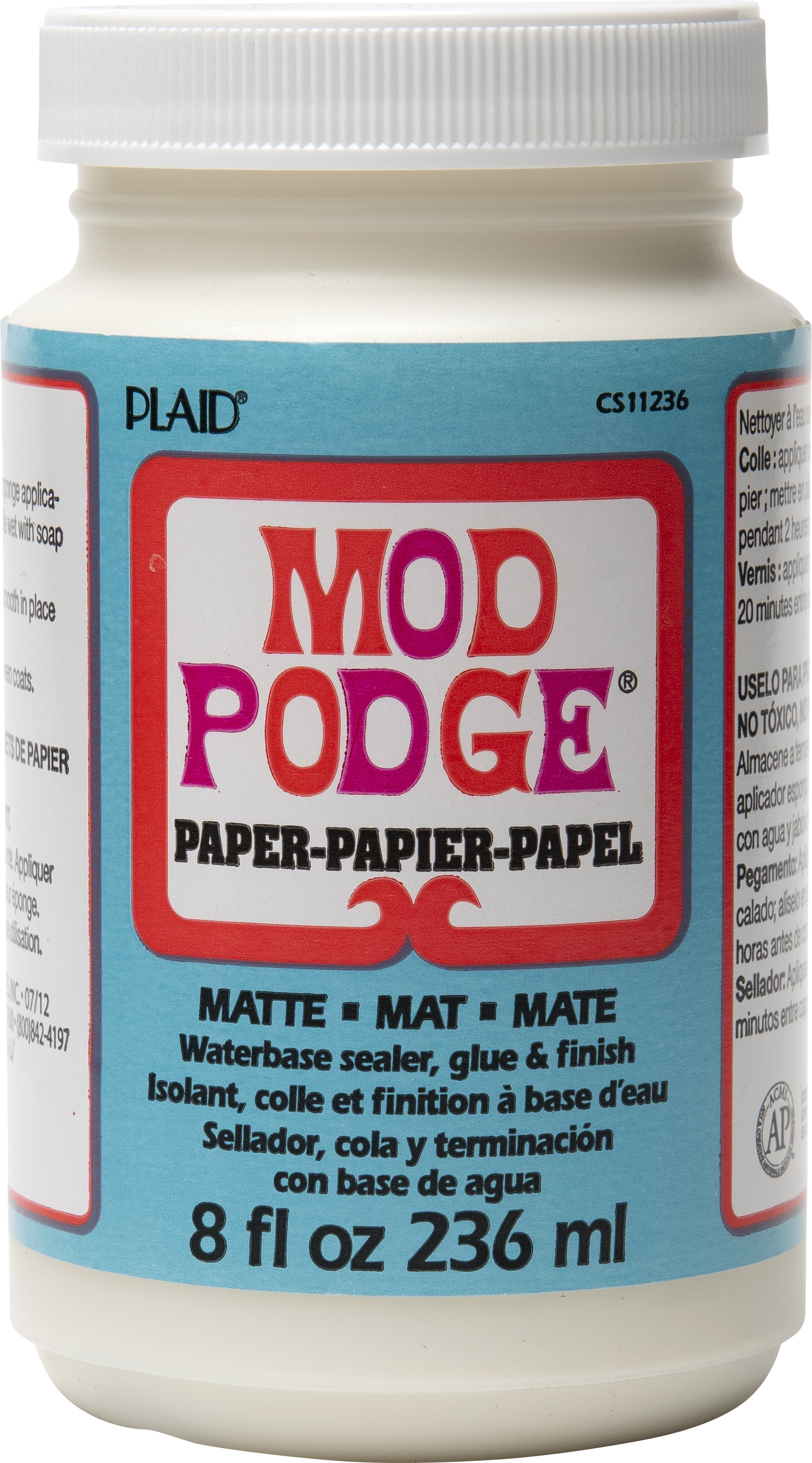 Art & Craft Decoupage Kit | Set 16oz Bottles of Mod Podge Waterbase Sealer/Glue/Finish (Matte + Gloss Finish) | 4pk Foam Brush Set