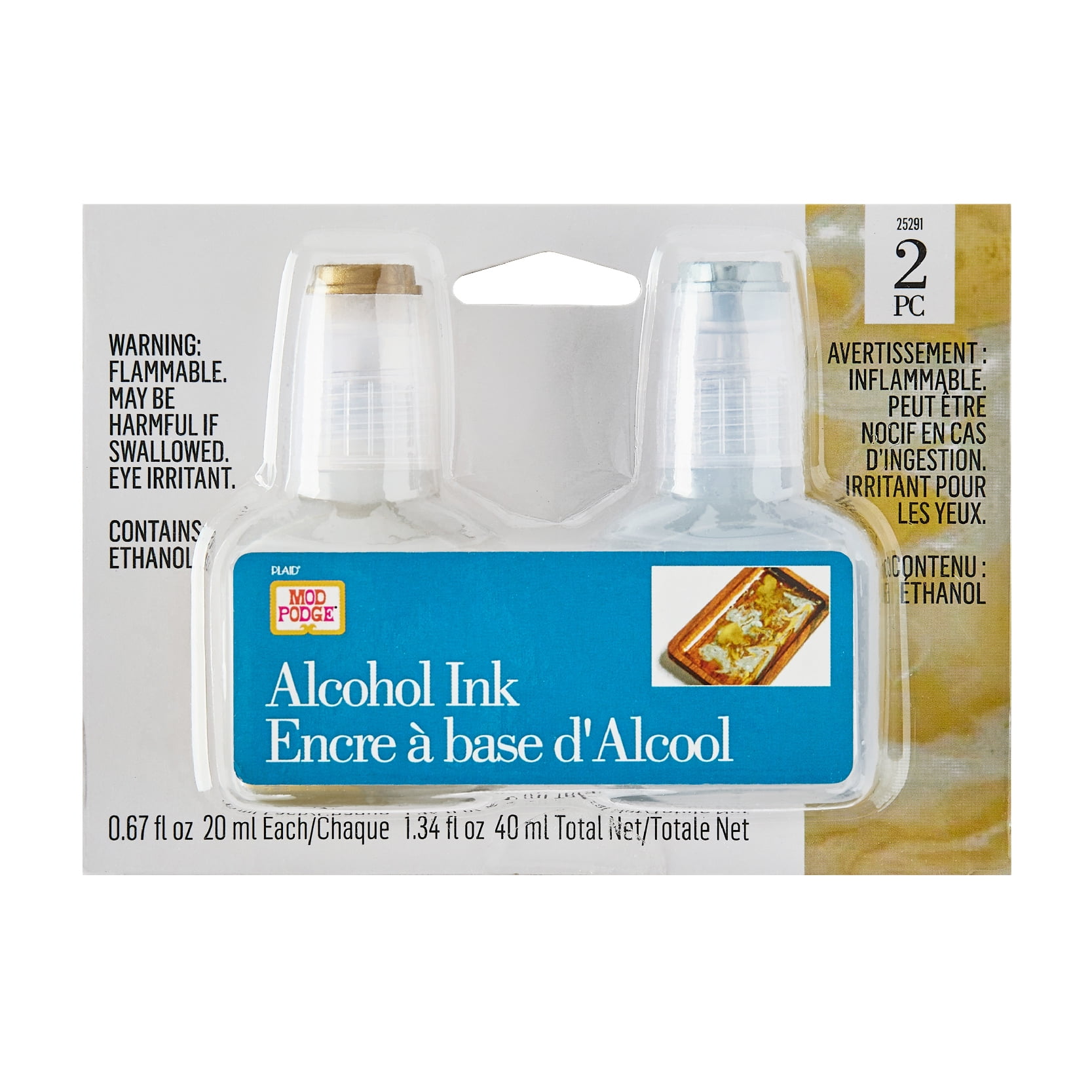 Mod Podge Resin Alcohol Inks, Metallics, Gold & Silver, 2 Piece ...