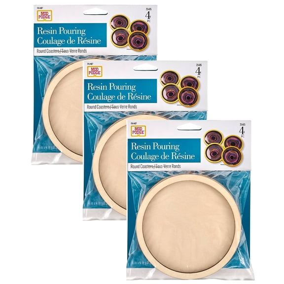 Mod Podge Resin Pouring Surface Coasters 4/Pack 3 Packs/Bundle (MOD25485-3)