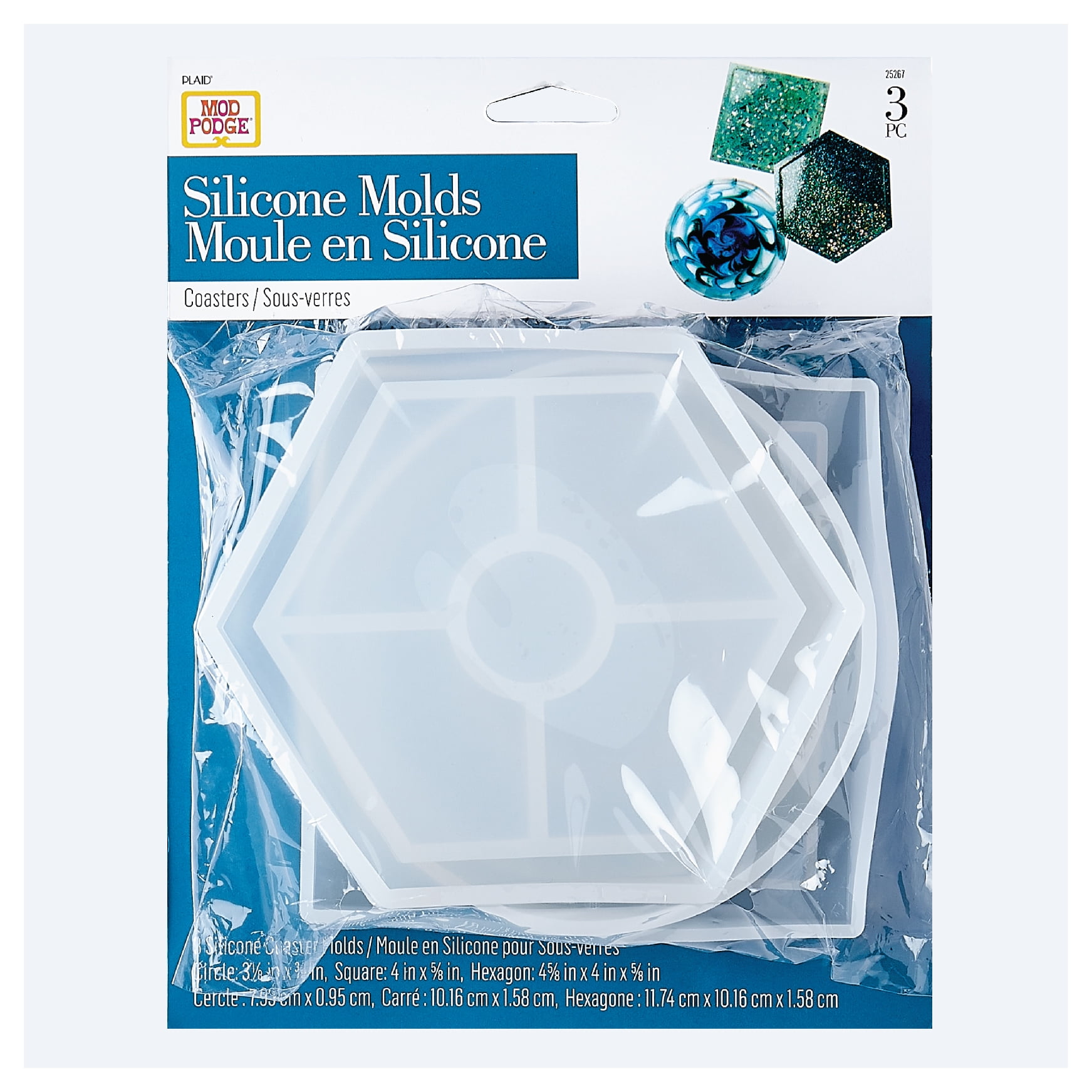 Mod Podge Resin Silicone Coaster Mold Set, Set of 3