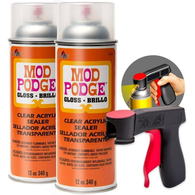 Mod Podge Spray Acrylic Sealer Glossy 2Pack, Clear Coating Matte Paint