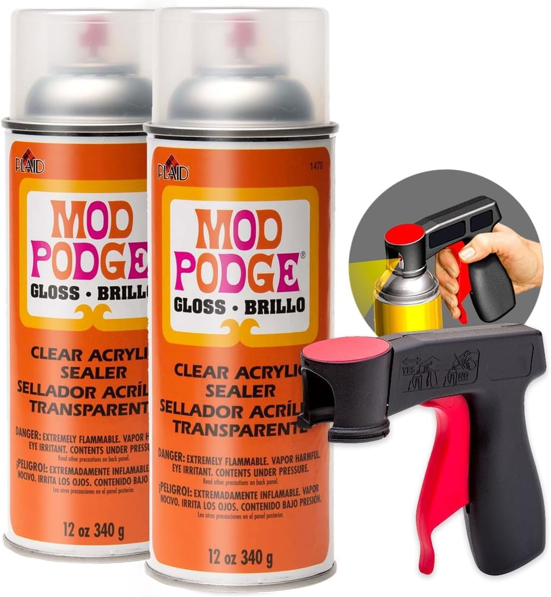 Mod Podge Spray Acrylic Sealer Glossy 2Pack, Clear Coating Matte Paint