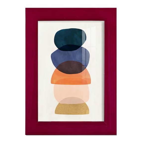 Mod Pods I -Framed Print w/glass-Cherry Red