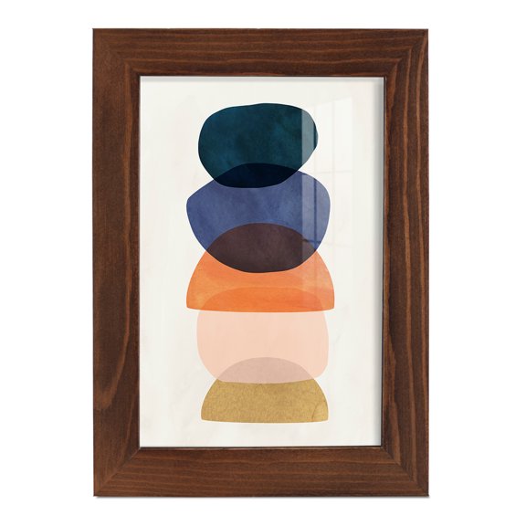 Mod Pods I -Framed Print w/glass-Chestnut