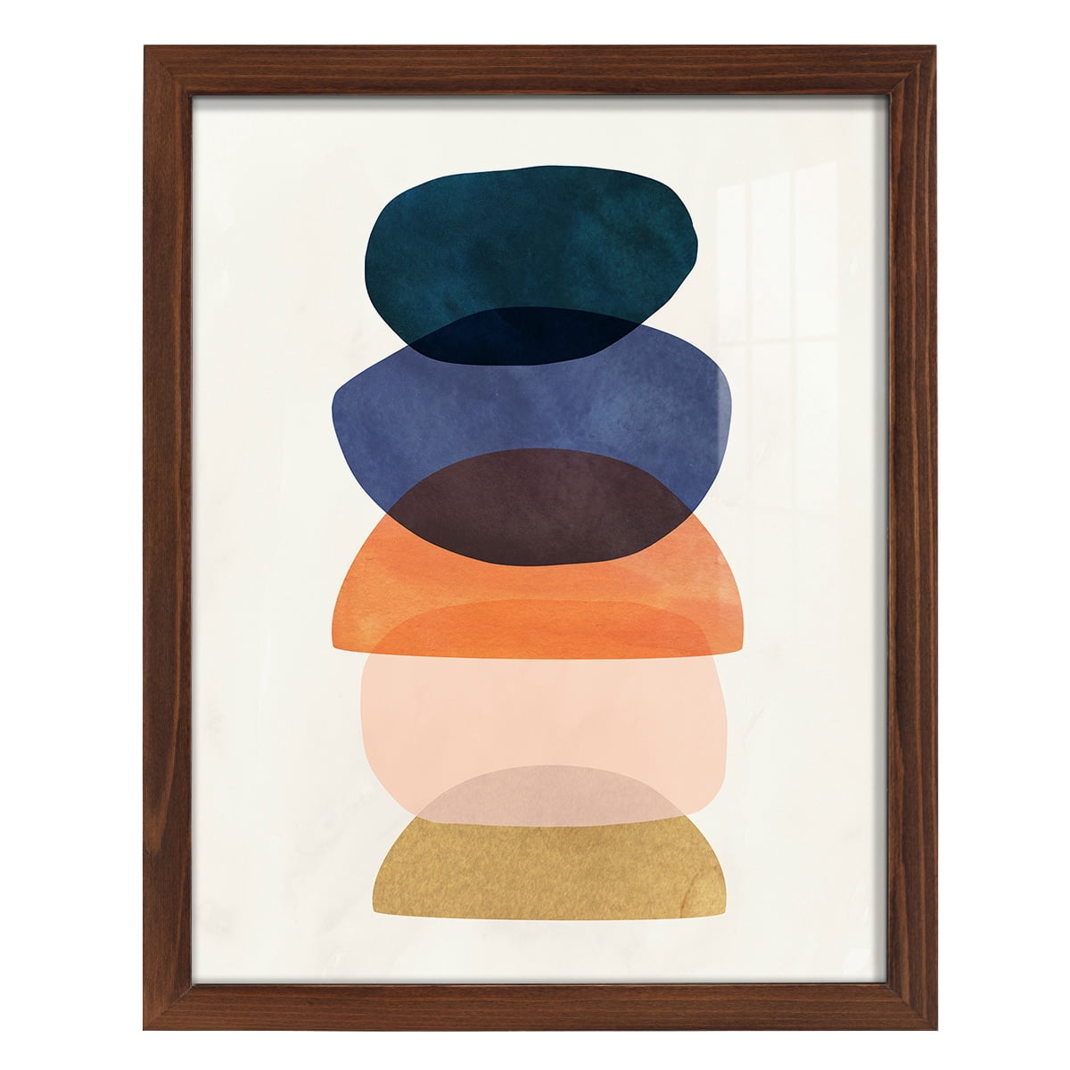 Mod Pods I -Framed Print w/glass-Chestnut