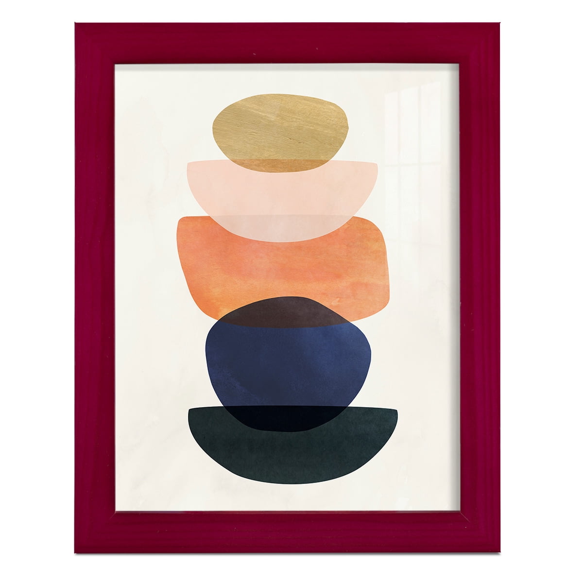 Mod Pods II -Framed Print w/glass-Cherry Red