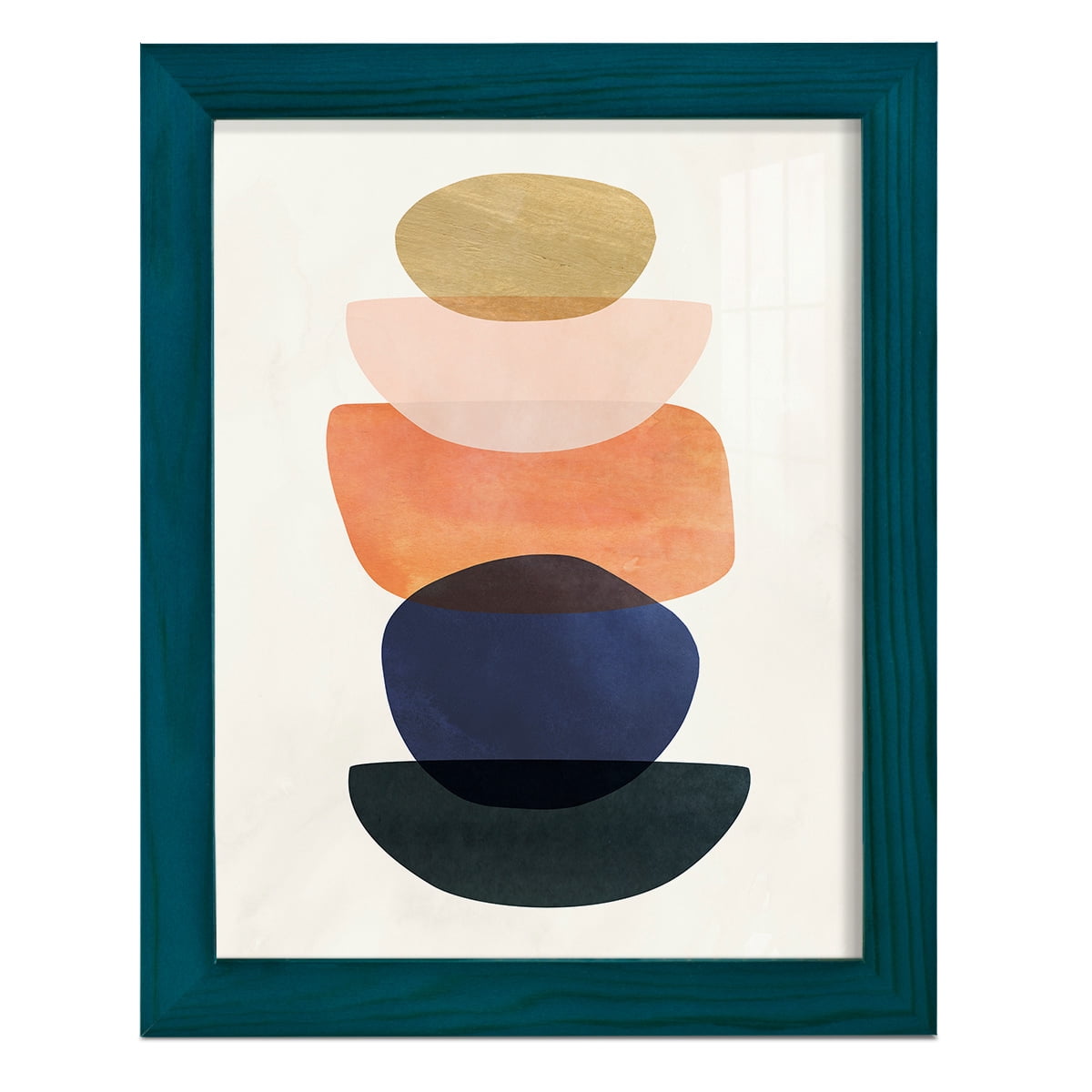 Mod Pods II -Framed Print w/glass-Ocean Blue