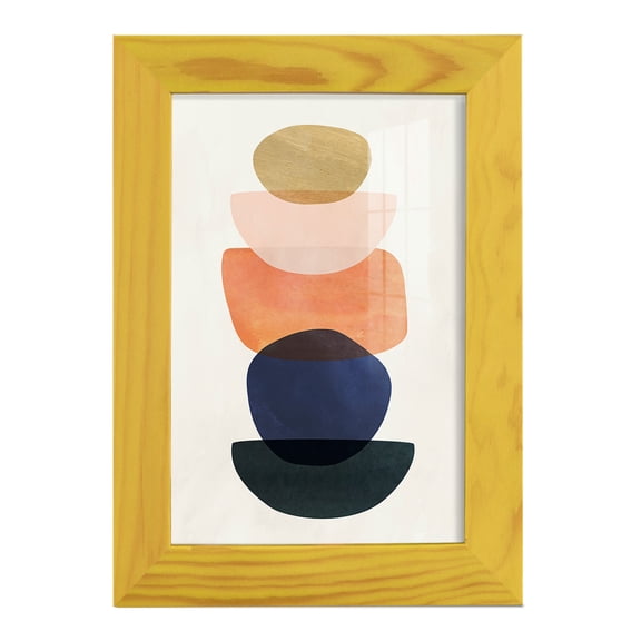 Mod Pods II -Framed Print w/glass-Sunflower Yellow