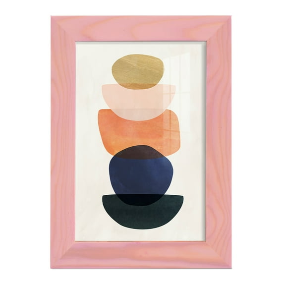 Mod Pods II -Framed Print w/glass-Sunset Pink