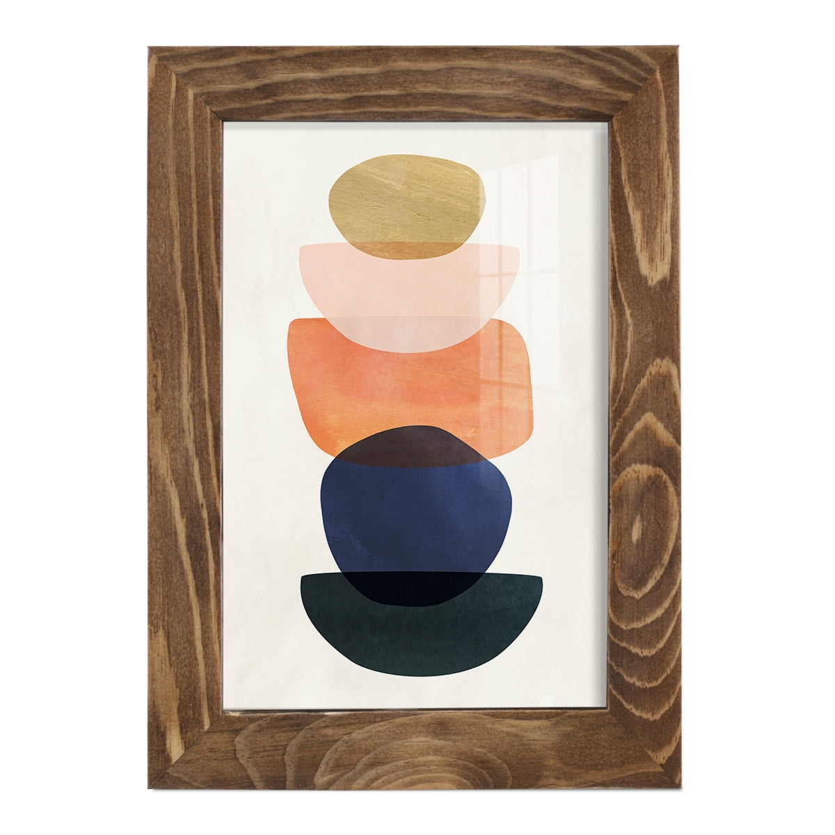 Mod Pods II -Framed Print w/glass-Walnut