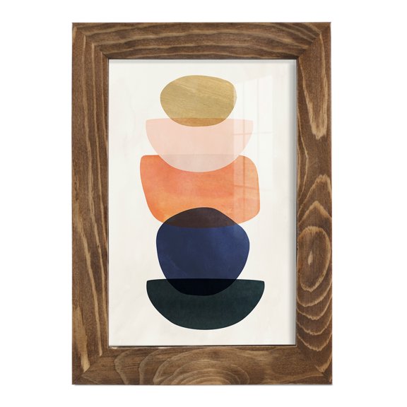 Mod Pods II -Framed Print w/glass-Walnut
