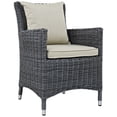 thumbnail image 1 of Mod Rattan Outdoor Patio Dining Chair - Beige, 1 of 4