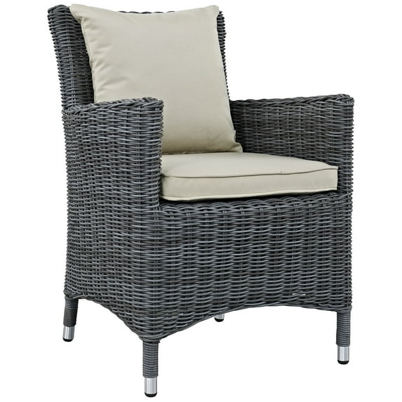 Mod Rattan Outdoor Patio Dining Chair - Beige