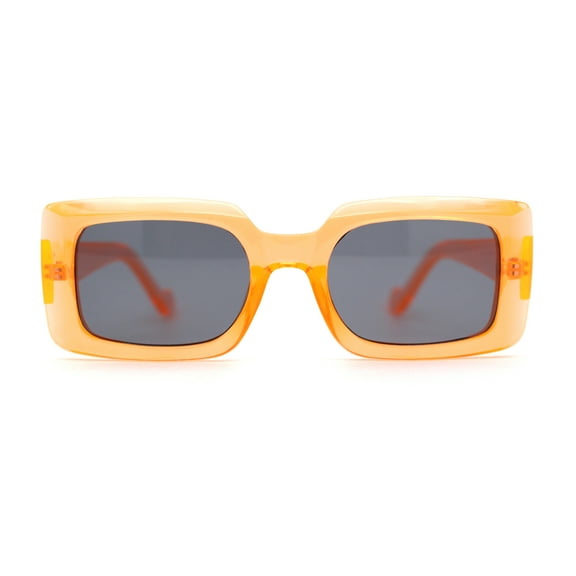 Mod Rectangle Minimal Pop Color Womens Sunglasses Orange Solid Black