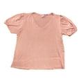 thumbnail image 1 of Mod Ref Ladies Extra Soft Puff Sleeve Stretch V-Neck Fashion Tee (Mauve, XL), 1 of 2