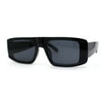 thumbnail image 1 of Mod Retro Flat Top Narrow Rectangle Exposed Lens Sunglasses All Black, 1 of 4