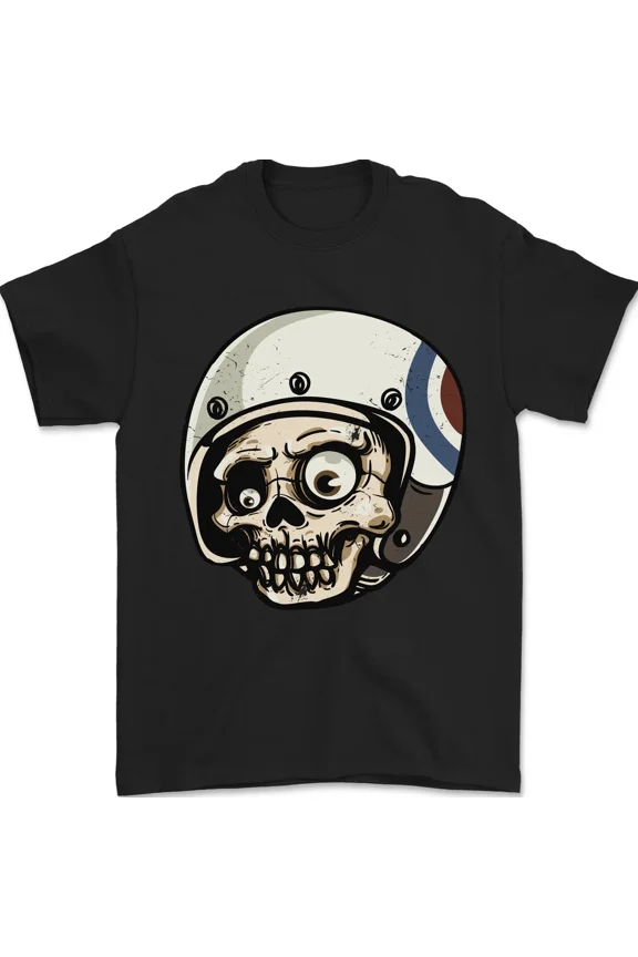 Mod Scooter Skeleton Head Motorcycle Biker Art Graphic Top Unisex T-Shirt, up to size 5XL
