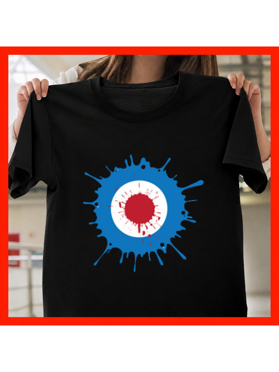 Mod Splat British Retro Roundel Pop Art Splatter Design Unisex T-Shirt, S-3XL