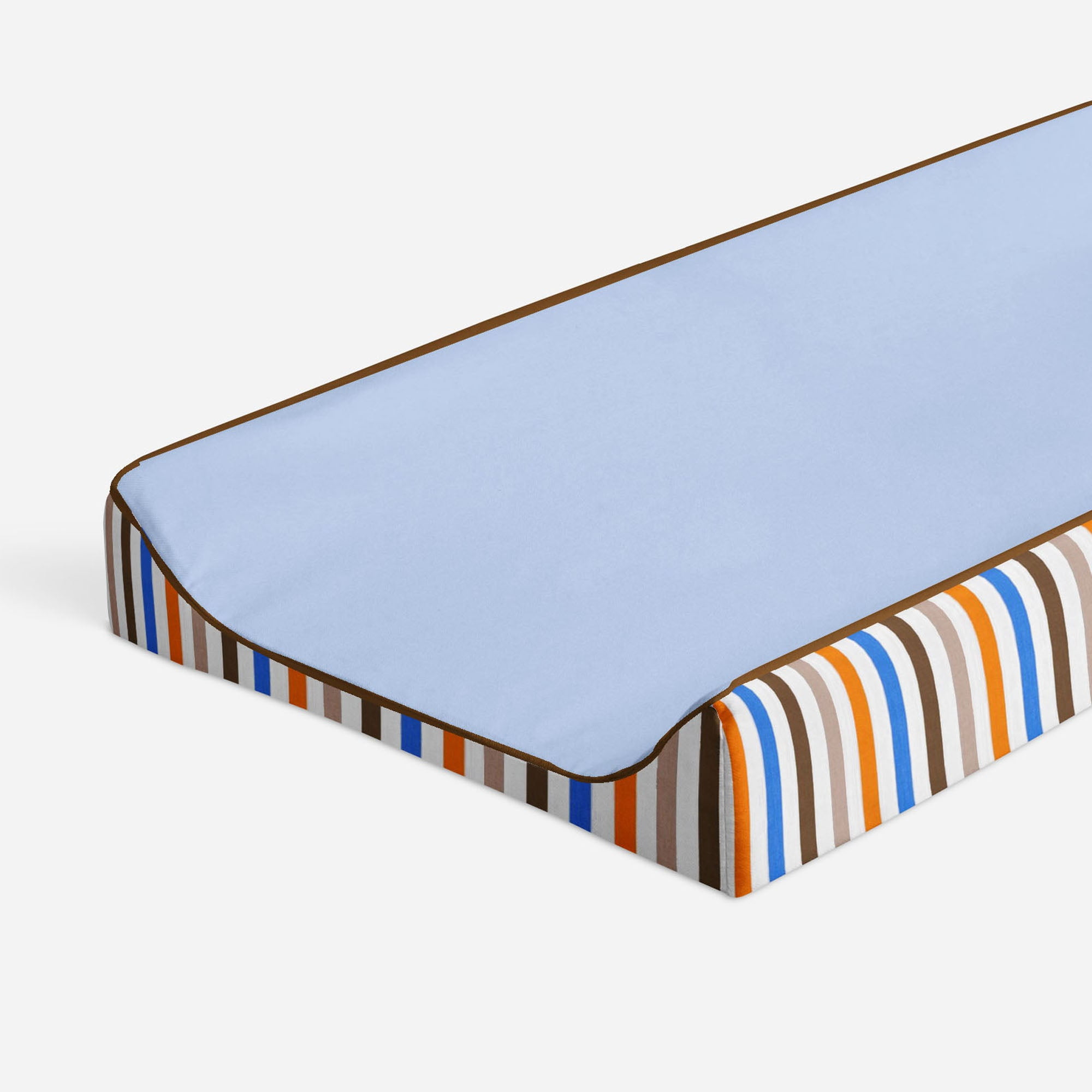 Mod Sports Blue/Orange/Brown Boys Quilted Changing Pad Cover