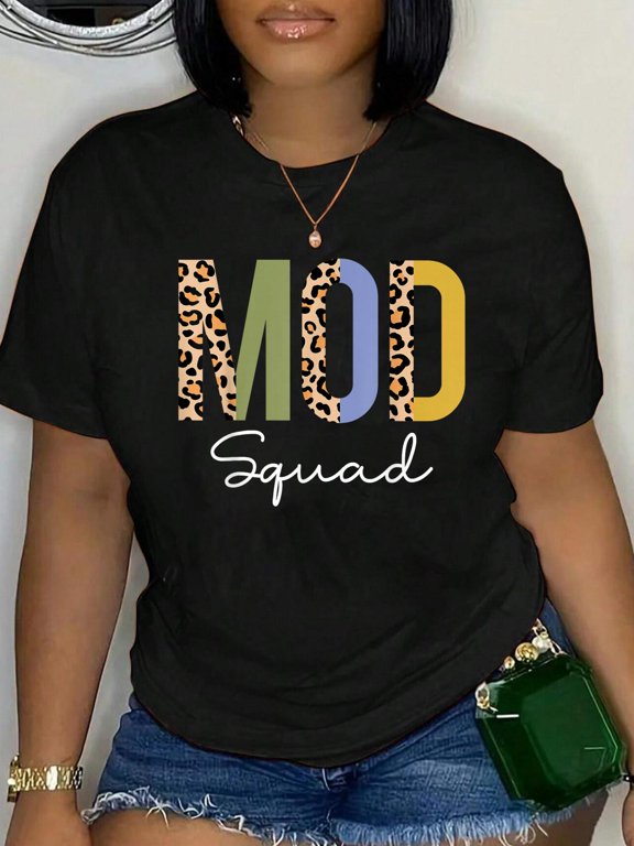 Mod Squad for Group Moderators, Forum Moderators Admin Relaxed Fit Classic Comfort Cotton T-Shirt Women's Graphic Tee Crew Neck summer vacation Tops