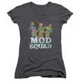 thumbnail image 1 of Mod Squad Mod Squad Run Groovy Junior Women's V-Neck T-Shirt Charcoal, 1 of 1