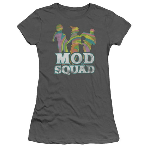 Mod Squad Mod Squad Run Groovy Junior Women's Sheer T-Shirt Charcoal