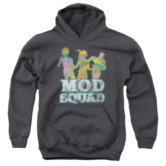 Mod Squad-Mod Squad Run Groovy - Youth Pull-Over Hoodie - Charcoal- Small