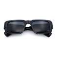 thumbnail image 1 of Mod Thick Plastic Minimal Plastic Retro Fashion Sunglasses All Black, 1 of 7