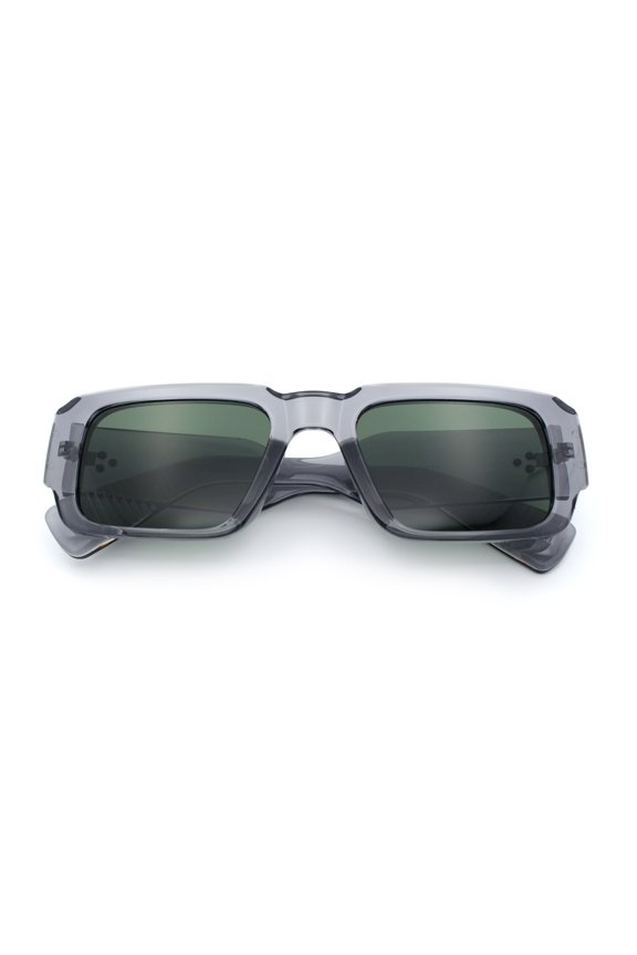 Mod Thick Plastic Minimal Plastic Retro Fashion Sunglasses Slate - Green