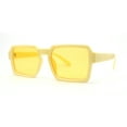 thumbnail image 1 of Mod Thin Plastic Squared Horned Sunglasses Yellow, 1 of 4