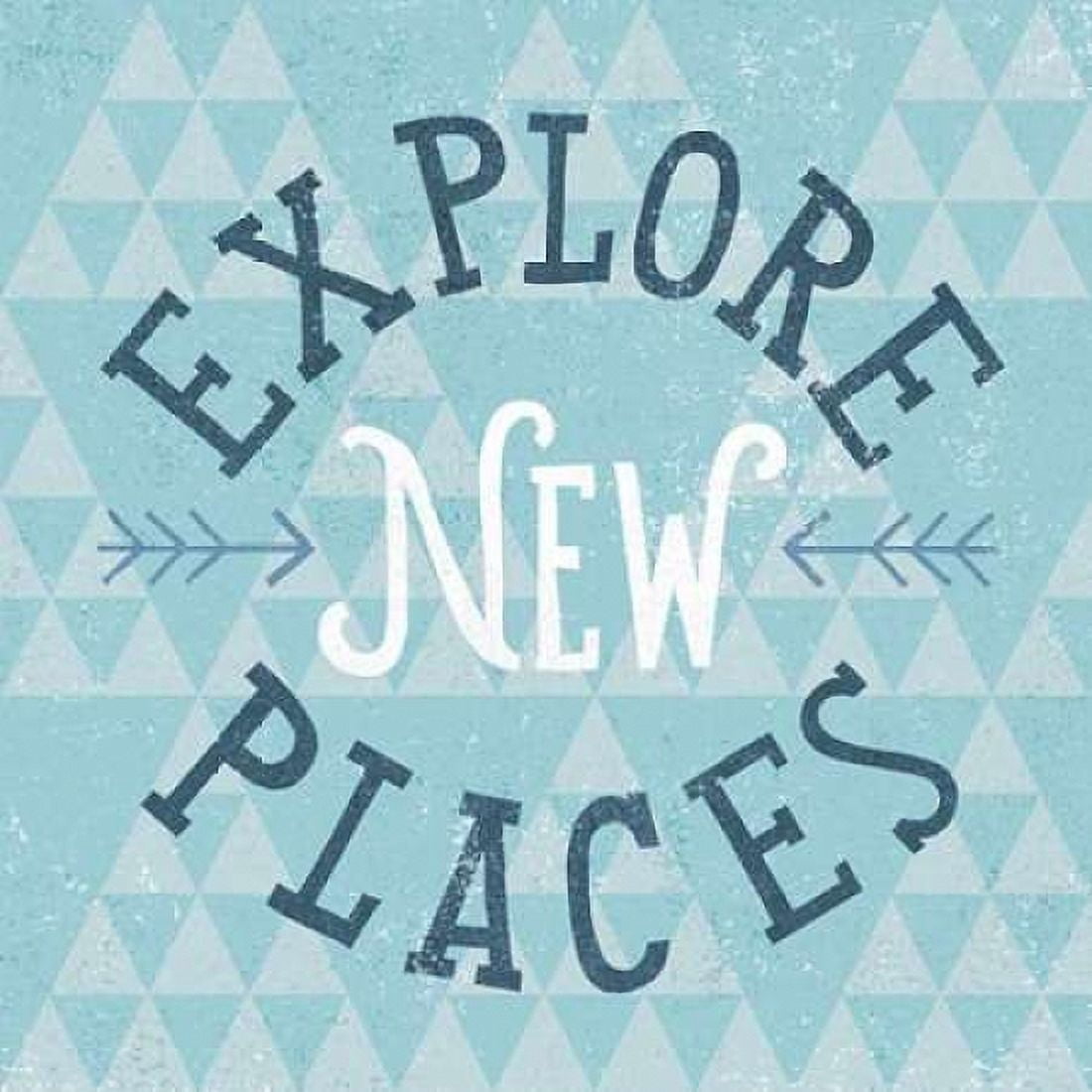 Mod Triangles Explore New Places Blue Canvas Art - Michael Mullan (24 x 24)