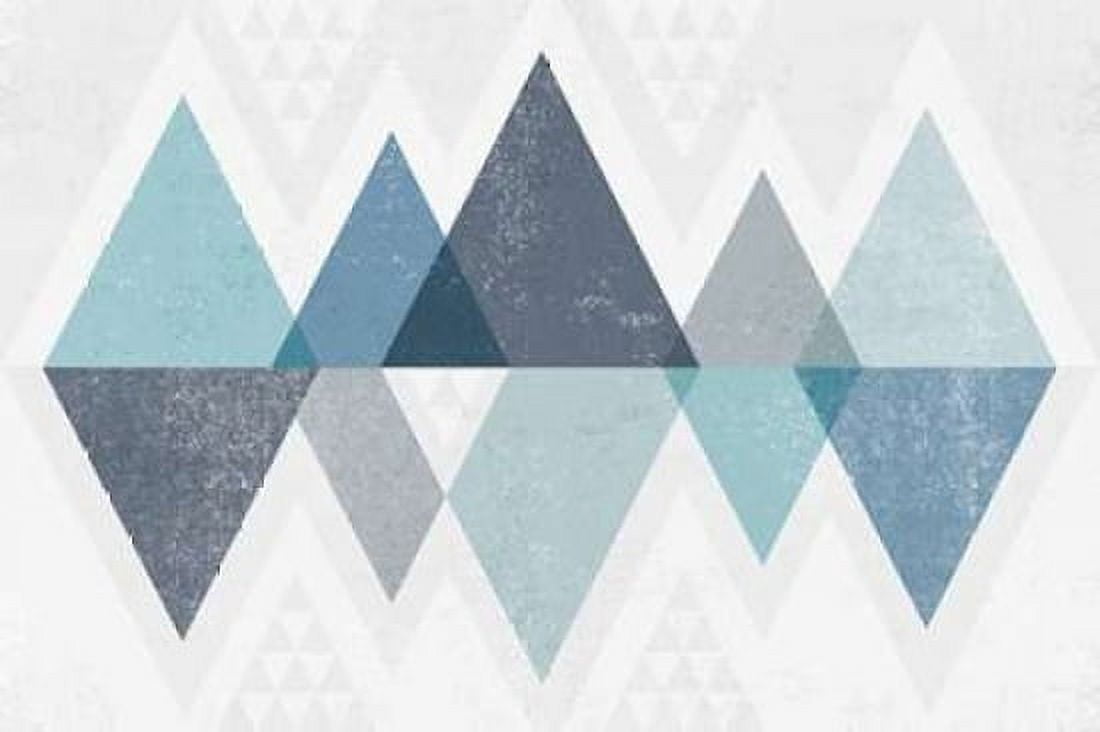 Mod Triangles II Blue Canvas Art - Michael Mullan (24 x 36)